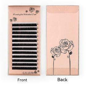 Grafting Eyelash Single Dense Row Round Hair Planting (Option: C Volume 010 With Logo-8mm)