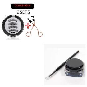 Quantum Magnetic False Eyelash Clip Set Eye Makeup Tool (Option: Black-Package4)