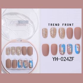 Korean Wearable Nail Art Short 30 Pieces In A Box Waterproof Removable Nail Art Ins Manicure Fake Nails (Option: 24Z)