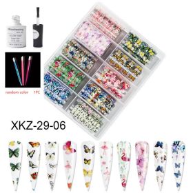 Nail Art Transfer Foils Set Of 12 (Option: XKZ2906 Set)