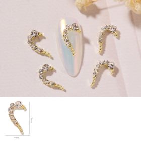 Nail Art DIY Love Heart Alloy Jewelry Nail Piece Nail Decoration Rhinestone (Option: White diamond-Left)