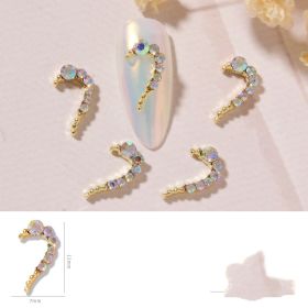 Nail Art DIY Love Heart Alloy Jewelry Nail Piece Nail Decoration Rhinestone (Option: Fancy Diamond-Right)