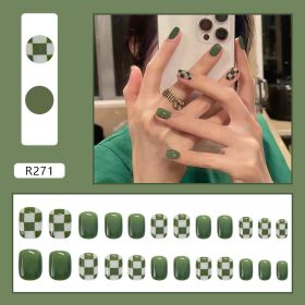 Nail Art Finished Fake Nail Scrub Nail  Patch Wearable (Option: 14color)