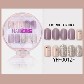 Korean Wearable Nail Art Short 30 Pieces In A Box Waterproof Removable Nail Art Ins Manicure Fake Nails (Option: 001Z)