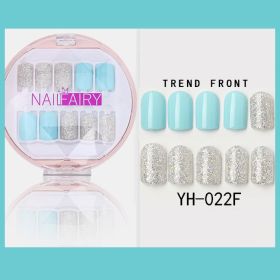 Korean Wearable Nail Art Short 30 Pieces In A Box Waterproof Removable Nail Art Ins Manicure Fake Nails (Option: 22F)