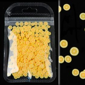 Soft Clay 10g Bag Of Fruit Summer Nail Jewelry Thin Patch Phototherapy (Option: Yellow lemon)