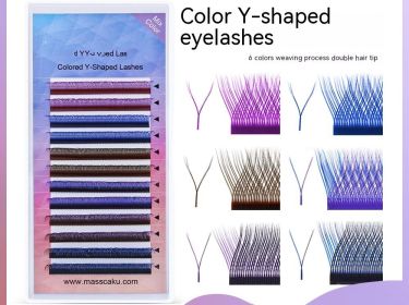 Color YY Type Grafting Eyelashes Blue Purple Mixed Color (Option: 007D-8mm)