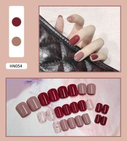 Nail Art Finished Fake Nail Scrub Nail  Patch Wearable (Option: 12Color)