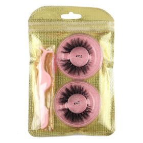 False Eyelashes Mink Hair Natural Bushy Round Set Beauty Tools (Option: Pink-101round)