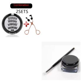 Quantum Magnetic False Eyelash Clip Set Eye Makeup Tool (Option: Black-Package2)