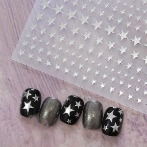 Embossed Black-and-white Butterfly Rose Nail Stickers - Image 1