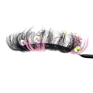 Short Handmade Diamond Glitter Stage Makeup False Eyelashes - Image 1