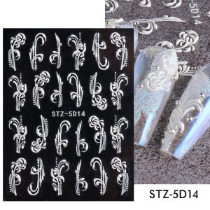 Three-dimensional Carved Rose Pattern Relief Nail Ornament - Image 1