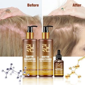 PURC Hair Care Ginger Biotin Three-piece Shampoo Conditioner Repair Dry And Frizz Essential Oil - Image 4