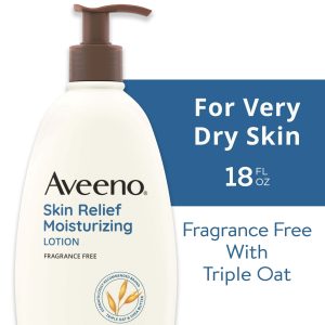 Aveeno Skin Relief Moisturizing Body and Hand Lotion for Dry Skin, Fragrance Free, 18 oz - Image 1