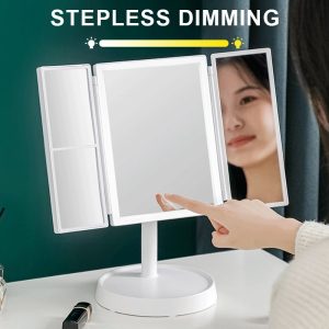 Rechargeable Foldable Makeup Mirror With LED Light 360° - Image 6