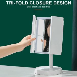 Rechargeable Foldable Makeup Mirror With LED Light 360° - Image 2