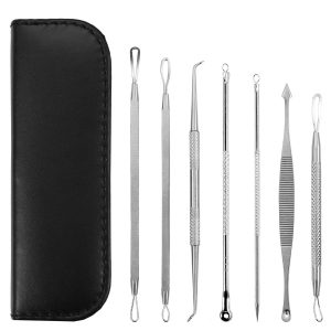 7 Pcs Blackhead Remover Kit Stainless Steel Pimple Comedone Acne Extractor Needle Tools - Image 1