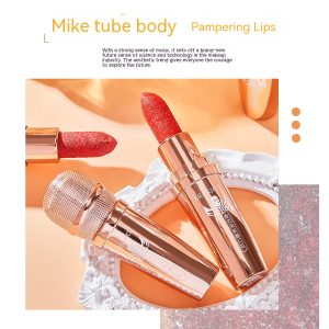 Cool Microphone Embossed Lipstick Not Easy To Makeup Long-lasting - Image 2