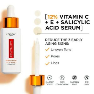 L'Oreal Paris Revitalift 12 Percent Vitamin C, and E, and Salicylic Serum, 1.01 fl oz - Image 2