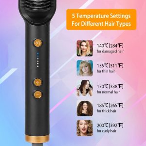 Electric Hair Straightener Brush Straightening Curler Brush - Image 3