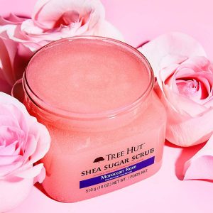 Tree Hut Moroccan Rose Shea Sugar Exfoliating and Hydrating Body Scrub, 18 oz - Image 3